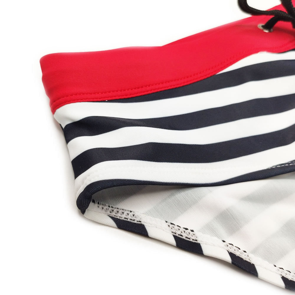 Navy Striped Swim Briefs