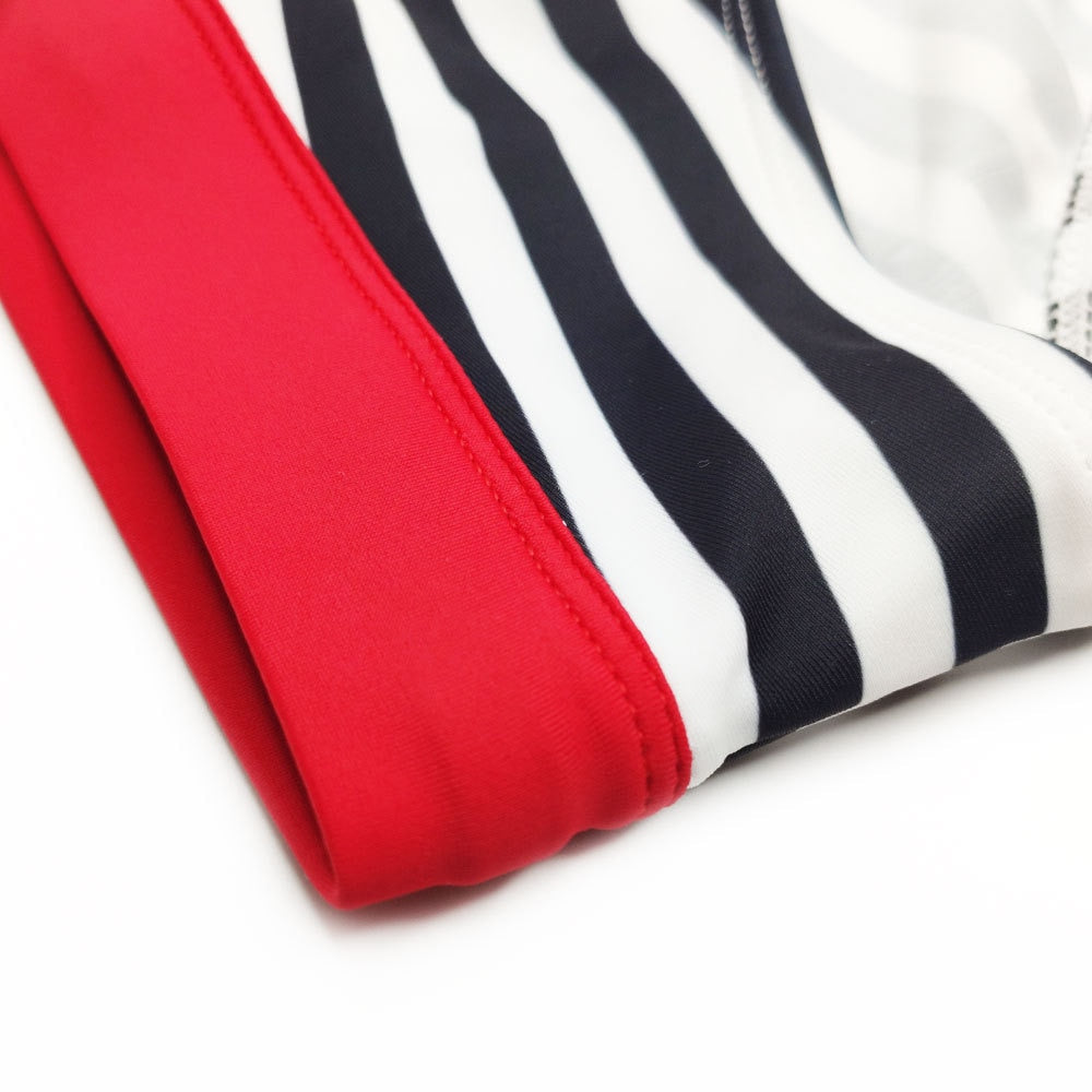 Navy Striped Swim Briefs