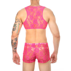 Lace Crop Top + Boxers Set
