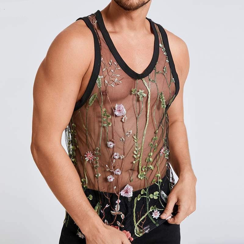 Floral Embroidered Tank Top