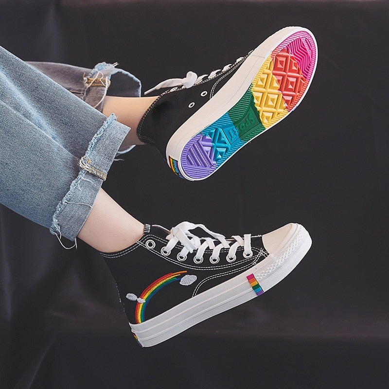 Rainbow Retro Canvas Shoes