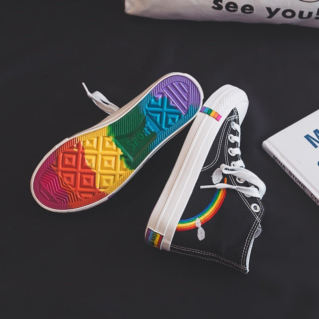 Rainbow Retro Canvas Shoes
