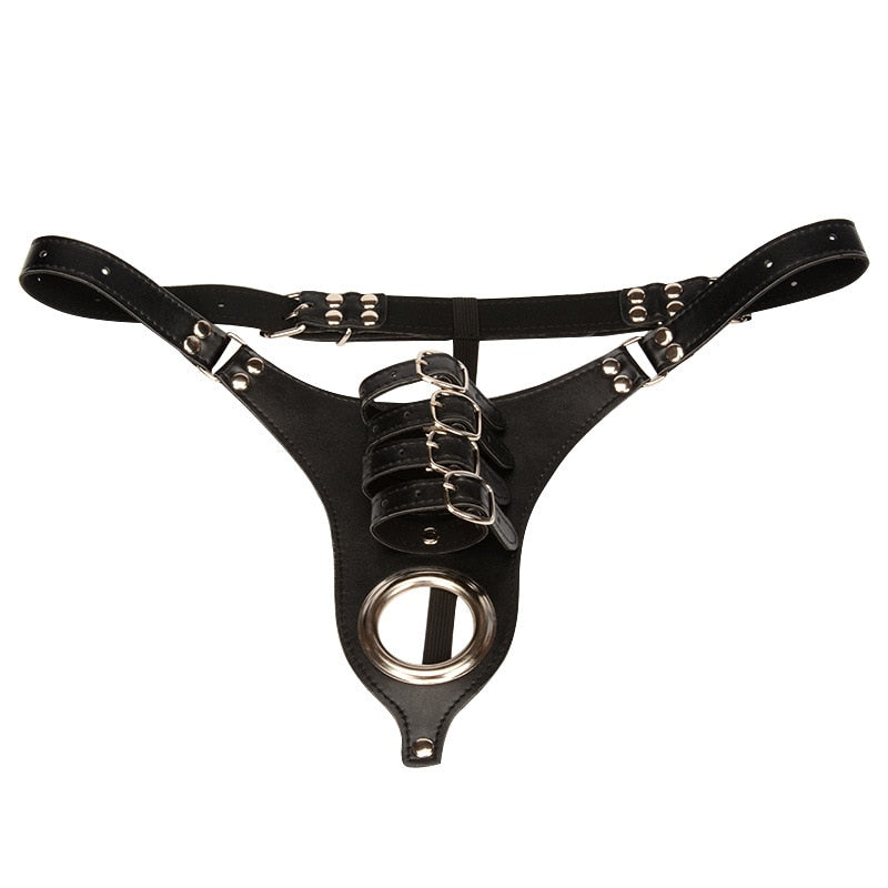 Strapped BDSM Penis Restraint Belt With Buckles