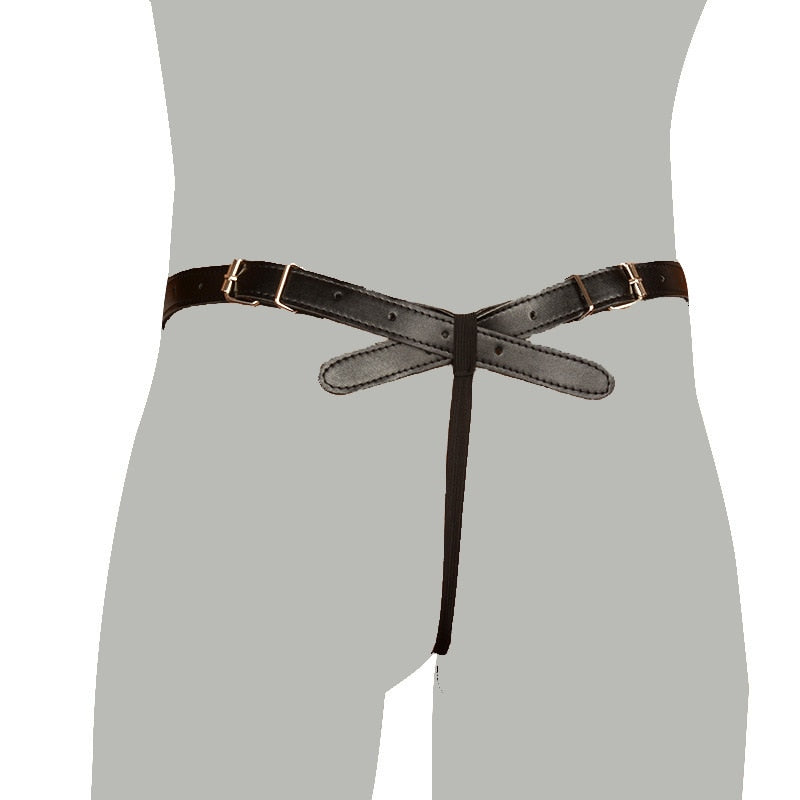 Strapped BDSM Penis Restraint Belt With Buckles
