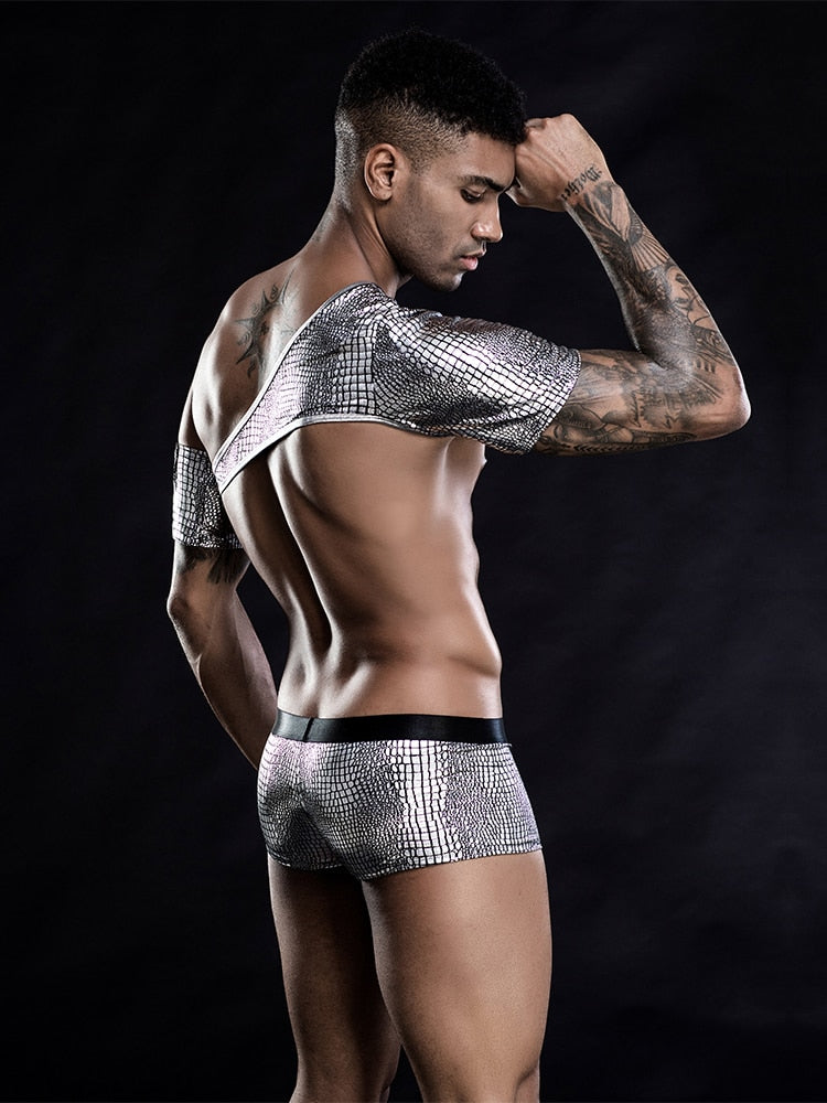 Sexy Snakeskin Gay Club Wear Outfit