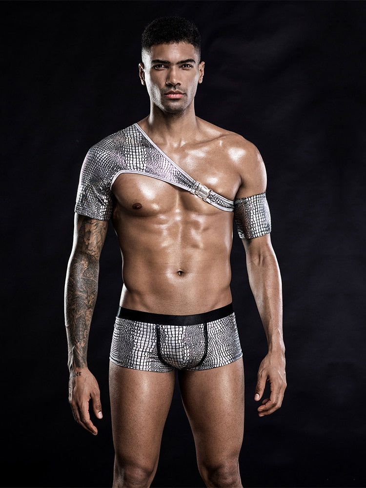 Sexy Snakeskin Gay Club Wear Outfit