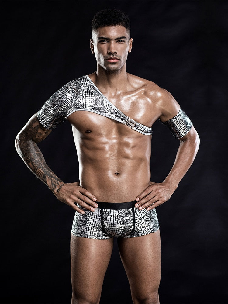 Sexy Snakeskin Gay Club Wear Outfit
