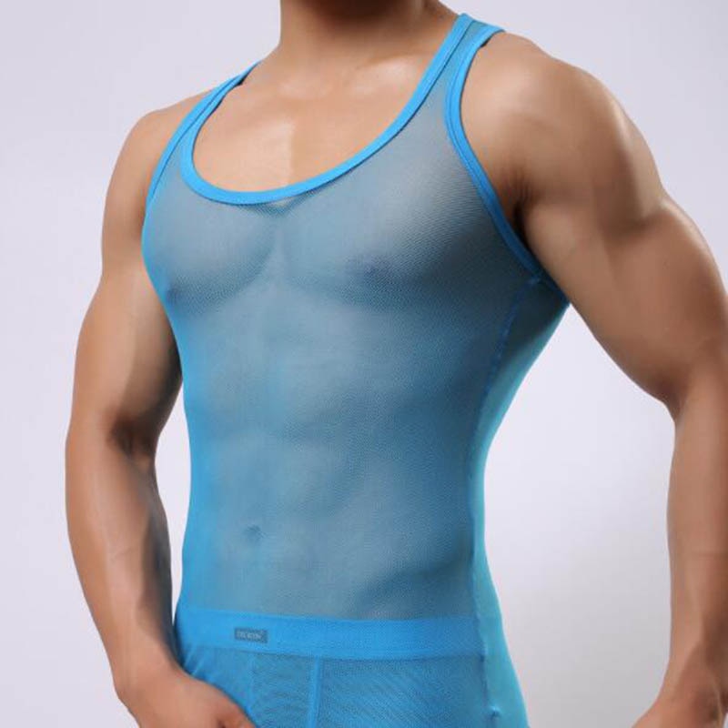 Men's Coloured Mesh Tank Top