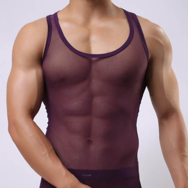 Men's Coloured Mesh Tank Top