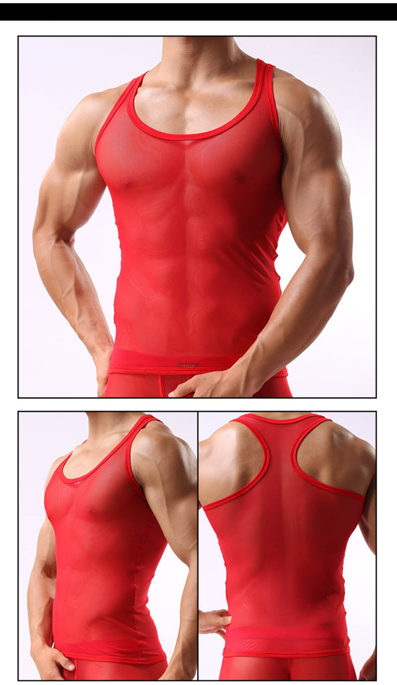 Men's Coloured Mesh Tank Top
