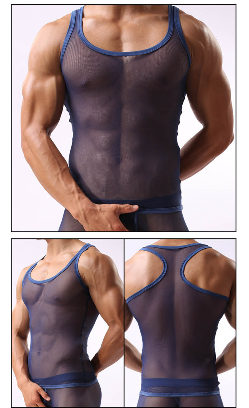 Men's Coloured Mesh Tank Top