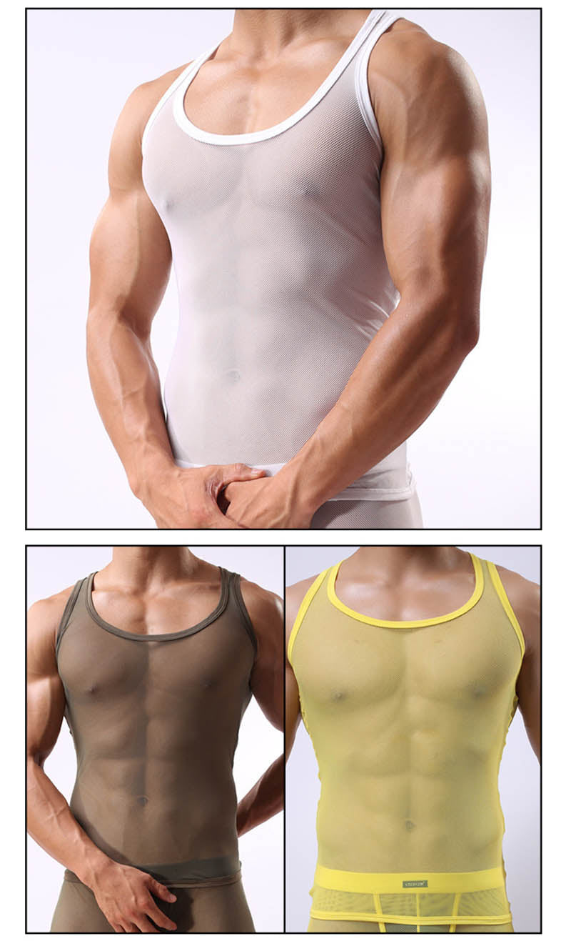 Men's Coloured Mesh Tank Top