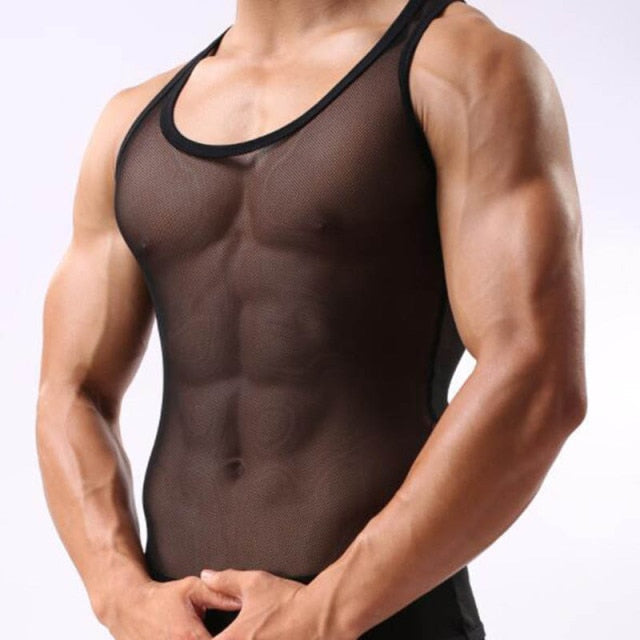 Men's Coloured Mesh Tank Top