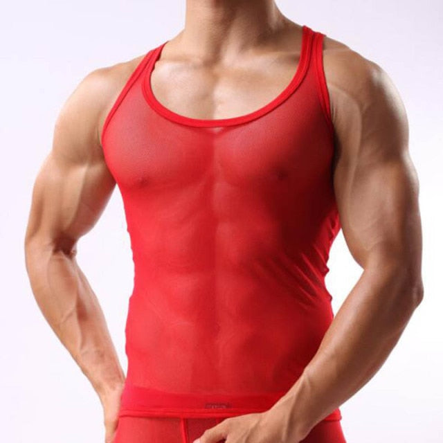 Men's Coloured Mesh Tank Top