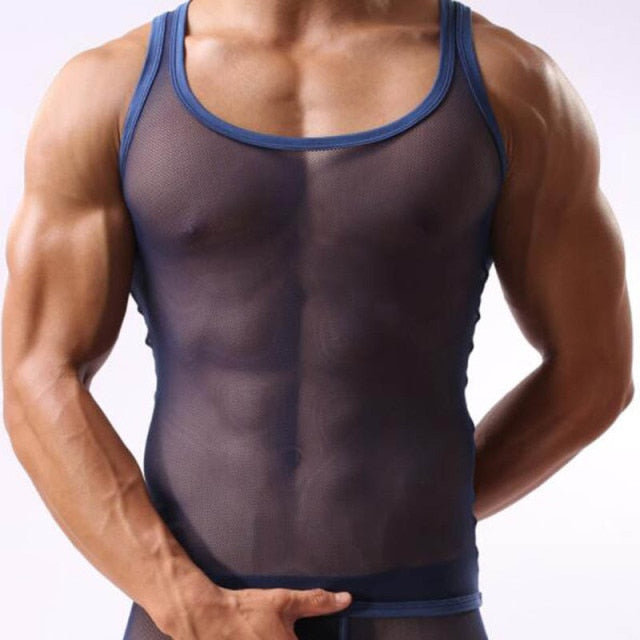Men's Coloured Mesh Tank Top