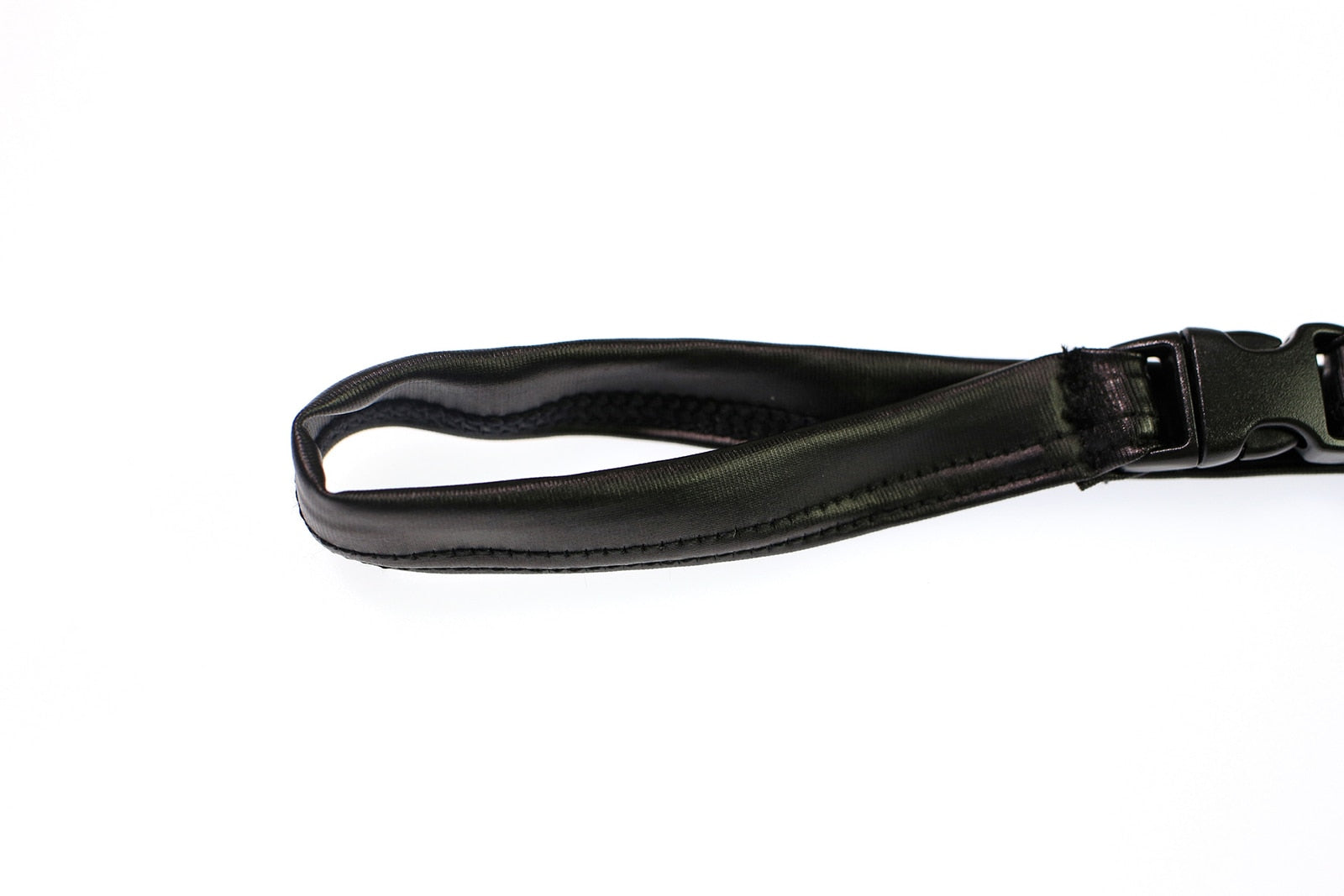 Black PU Leather Buckle-Up Thong