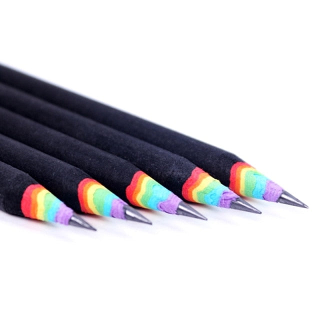 Set Of 5 Rainbow Pride 2B Pencils