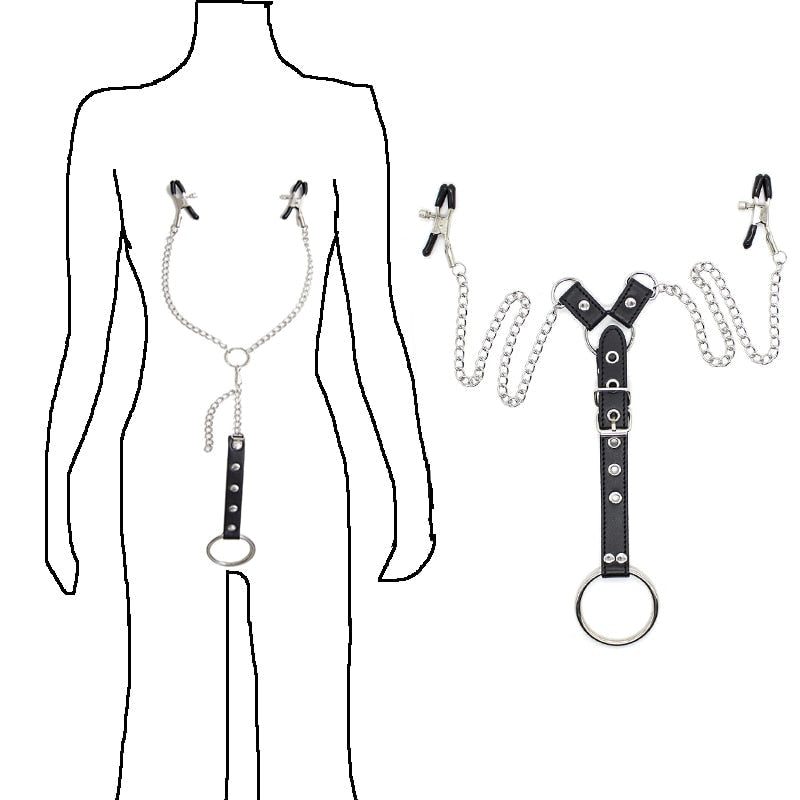 Gay Nipple Clamps With Chain And Cock Ring