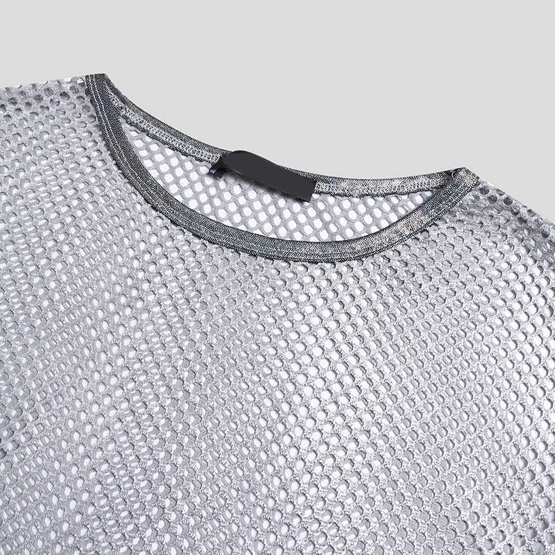 Silver Mesh See Through Crop Top
