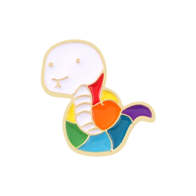 Rainbow Zodiac Animals Enamel Pins