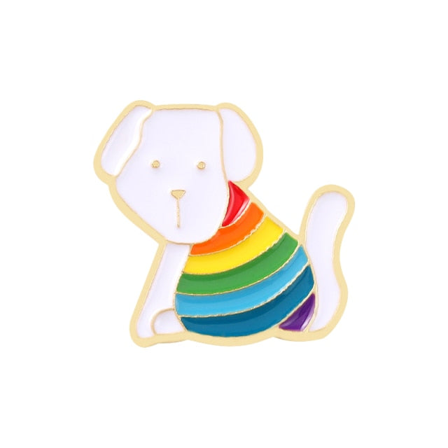 Rainbow Zodiac Animals Enamel Pins