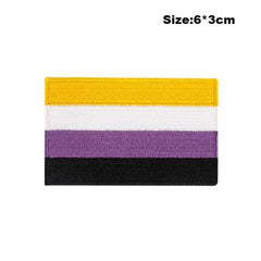 Non-Binary Flag Iron On Embroidered Patch