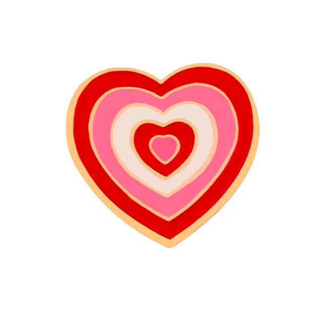 Colorful Gradient Heart Enamel Pins