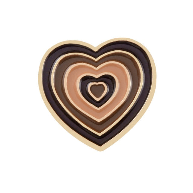 Colorful Gradient Heart Enamel Pins