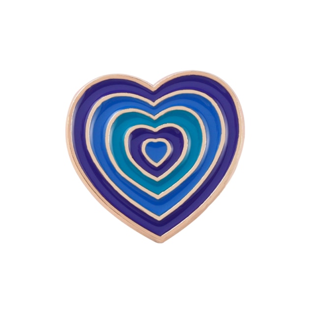 Colorful Gradient Heart Enamel Pins