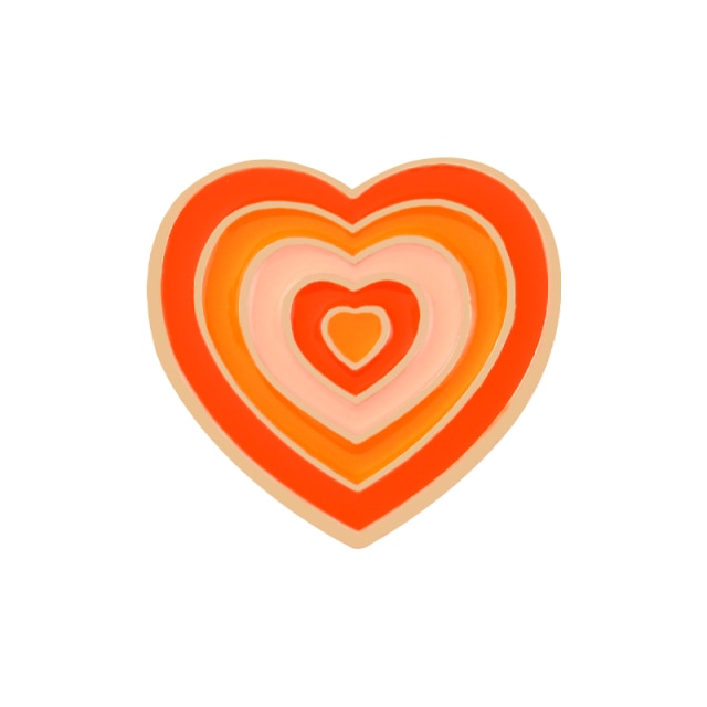 Colorful Gradient Heart Enamel Pins
