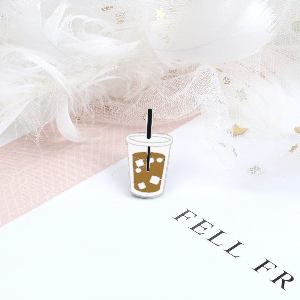Iced Coffee Time Enamel Pin