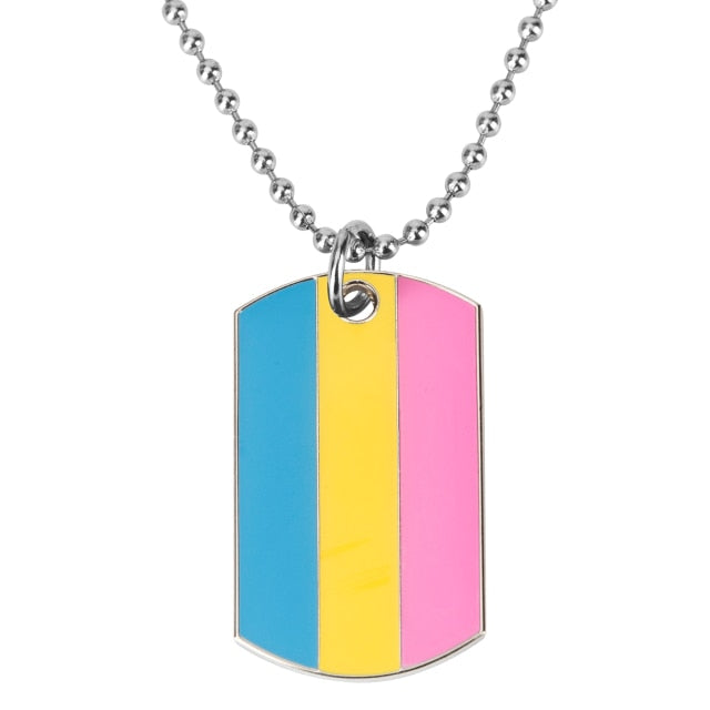 Pansexual Pride Tag Necklace