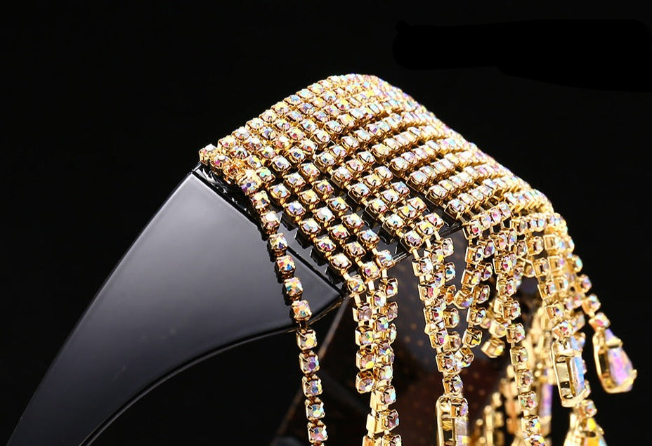 Oversized Tassel Crystal Sunglasses