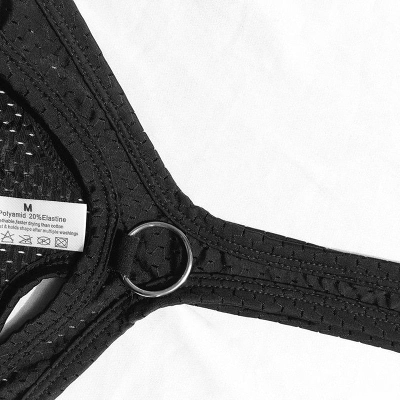 Black Breathable Mesh Gay Bodysuit