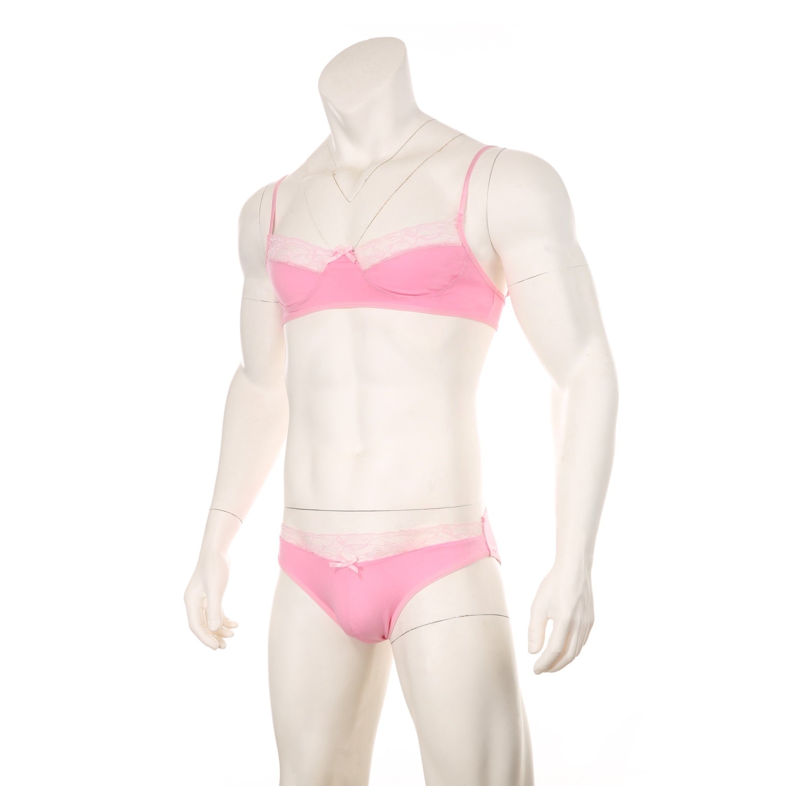 Mens Lace Lingerie Panties & Bra Set