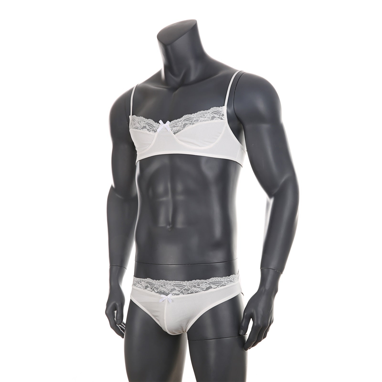 Mens Lace Lingerie Panties & Bra Set