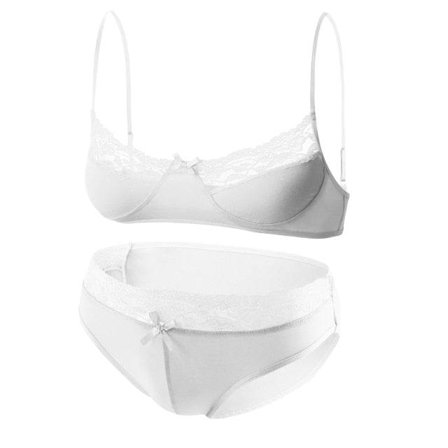 Mens Lace Lingerie Panties & Bra Set