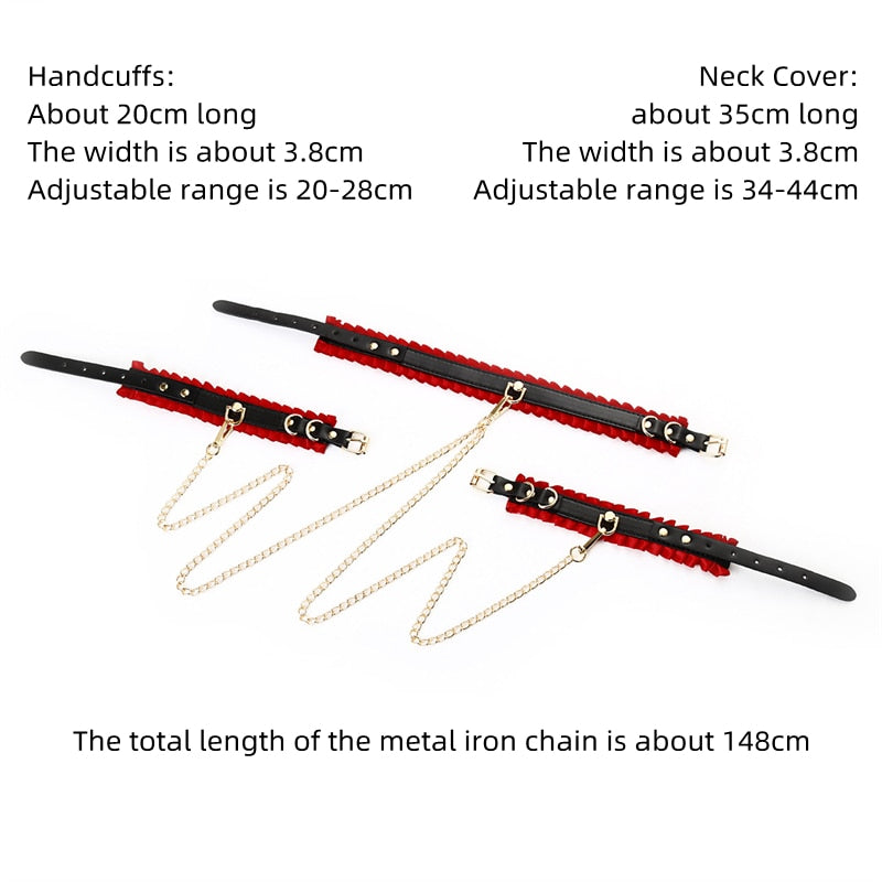 Sexy Boudoir BDSM Cuffs & Collar