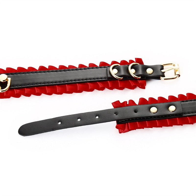 Sexy Boudoir BDSM Cuffs & Collar