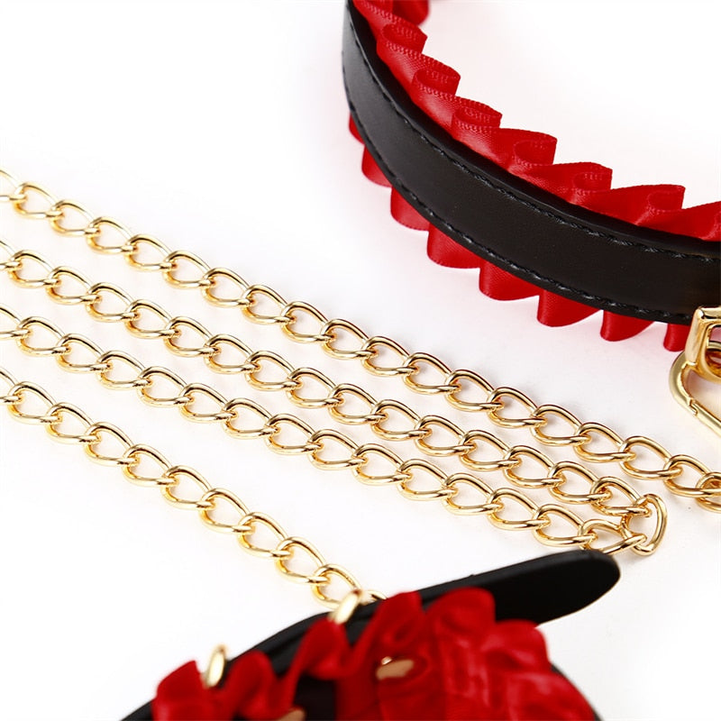 Sexy Boudoir BDSM Cuffs & Collar