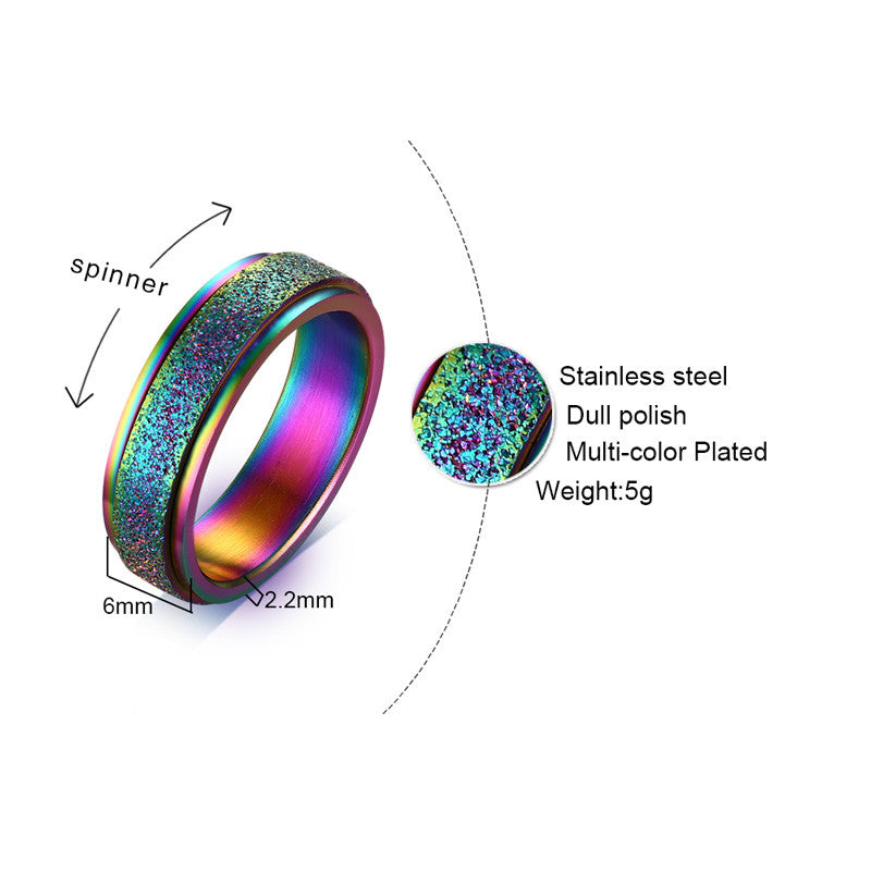 Chromatica Sandblasted Spinner Ring
