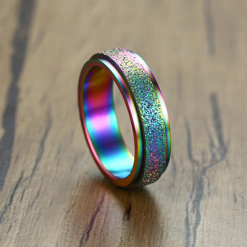 Chromatica Sandblasted Spinner Ring