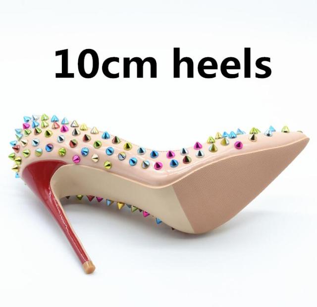 Rainbow Spiked High Heels