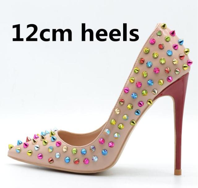 Rainbow Spiked High Heels