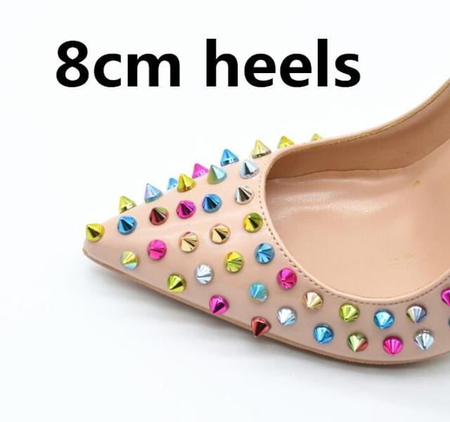 Rainbow Spiked High Heels
