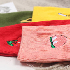 Peach Pink Cotton Socks
