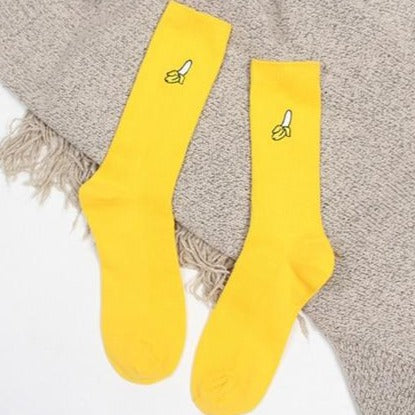 Banana Yellow Cotton Socks