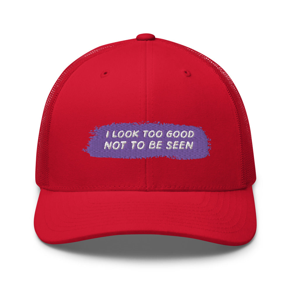 I Look Too Good Not To Be Seen Trucker Cap