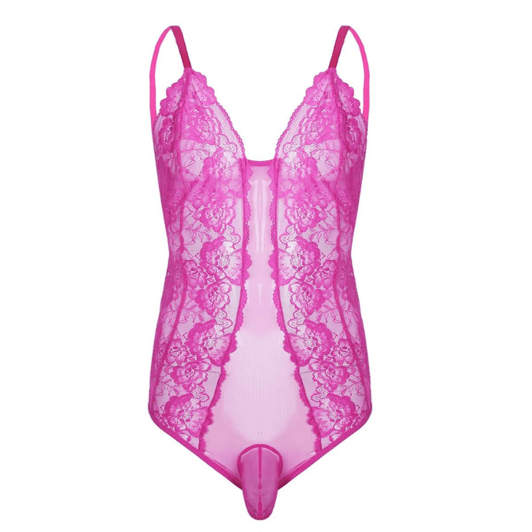 Satin Lace Sissy Bodysuit - The RainbowBoys
