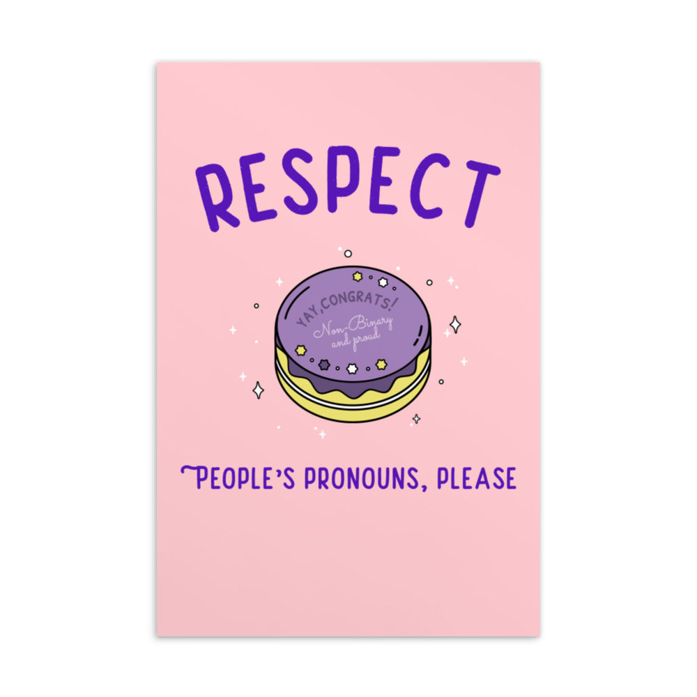 Respect People's Pronouns Please Postcard